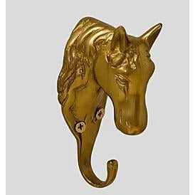 Brass Horsehead Hook  Wellesley Equestrian